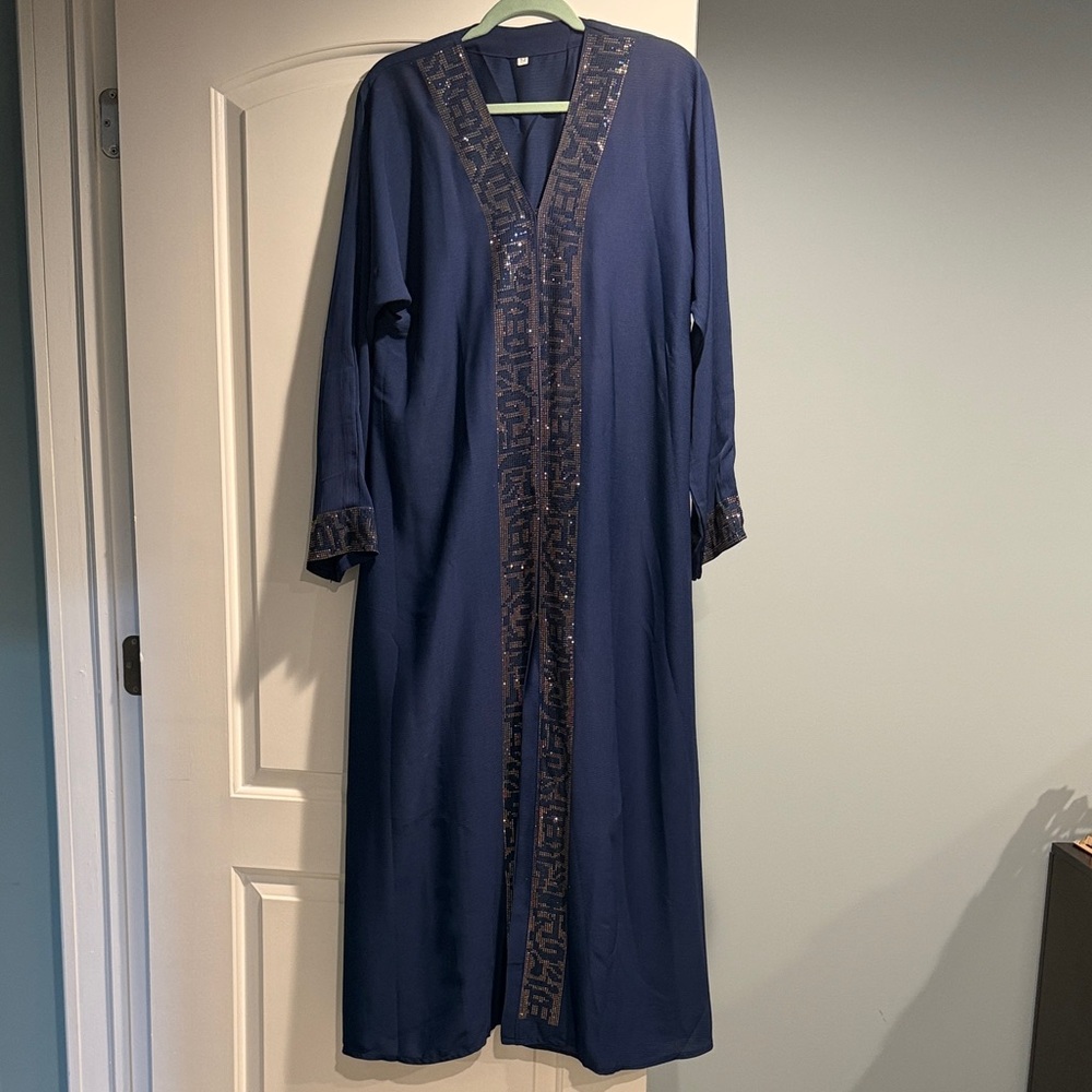 Navy Blue Abaya Dress Size 52
